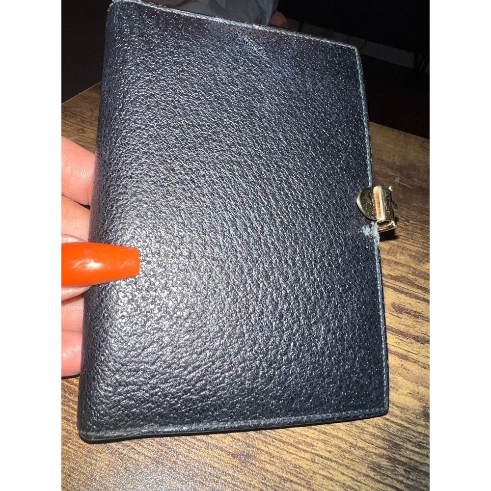 Gucci black leather notebook or address book or agenda. GVC.  A7 refills incl.